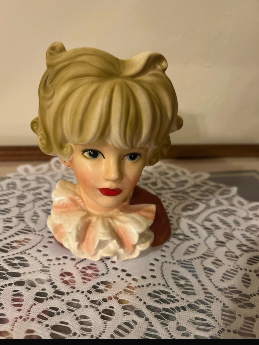 Vintage-Inspired Blonde Lady Head Accessory Display